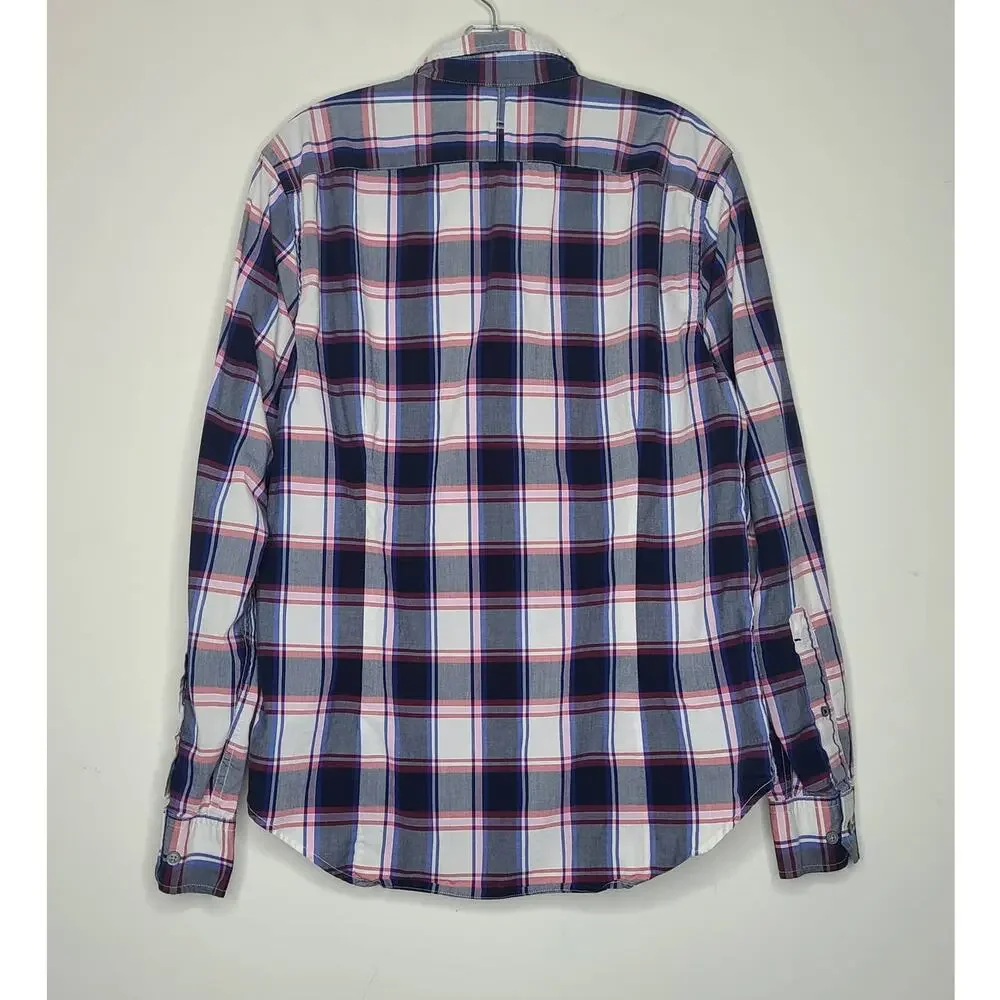 banana republic grant fit dress shirt Banana Republic Mens Size Medium Blue Grant Fit Button-Up Shirt Dress Shirt -M1